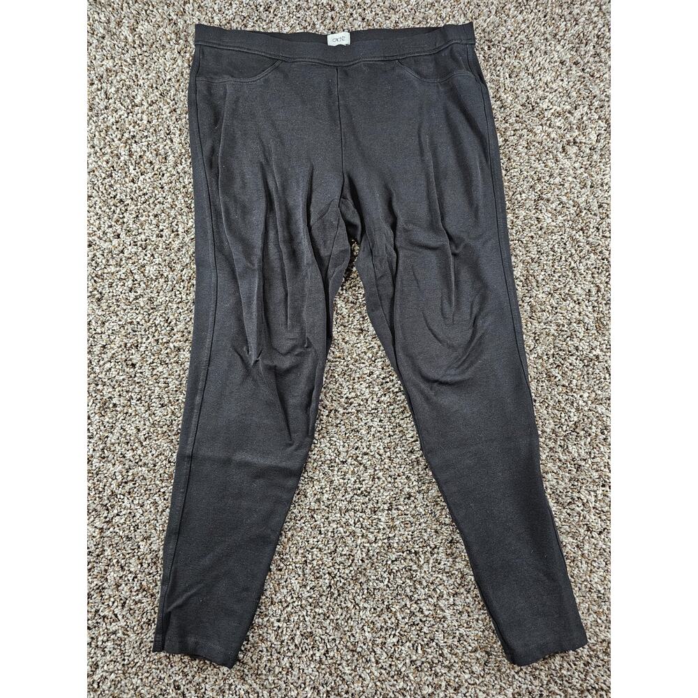 Vintage Cache Womens Sz L Pull On Skinny Leg Dress Pants Solid Black Y2K